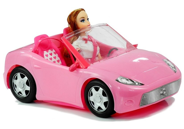 Doll Travelling with a Cabrio Car
