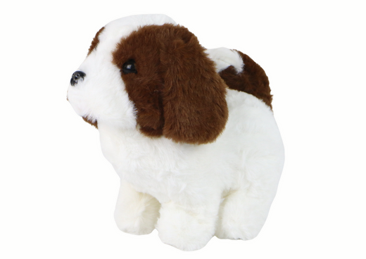 Walking Dog Interactive Toy Barking White and Brown Puppy