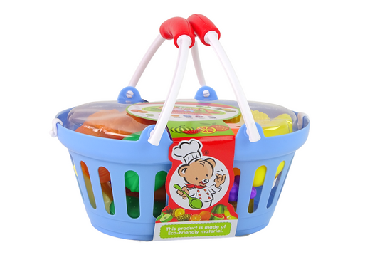 Lebensmittelset + Einkaufskorb  Zum Spielen im Laden