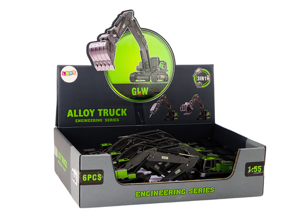 Raupenbagger Greifer Bohrgerät Eimer 1:55 Schwarz-Grün