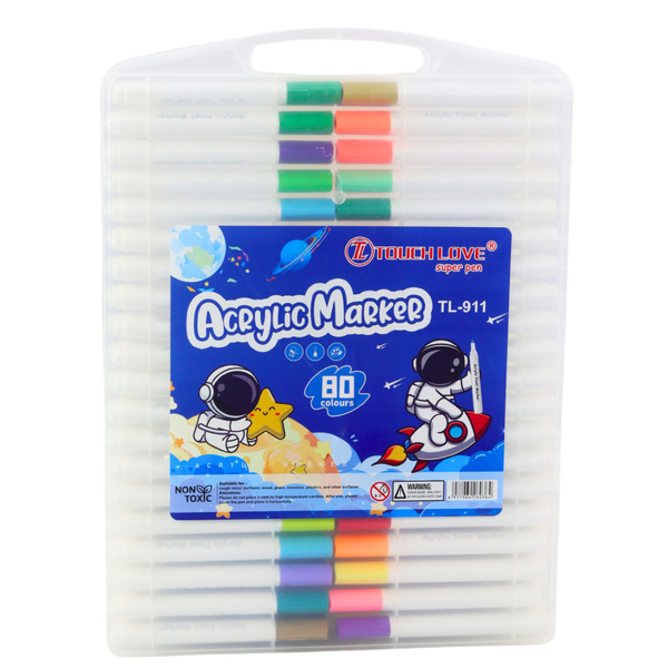 Set Acryl-Markierungsstifte im Organizer, 80-tlg.