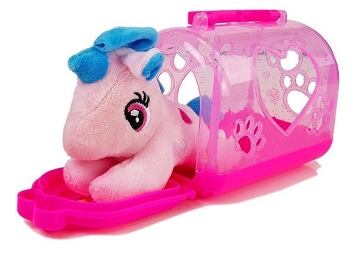 Kleines Einhorn mit Transporter Maskottchen