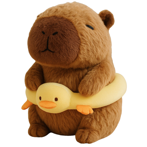 Plush Capybara Yellow Lifebuoy with Duck Brown 20cm