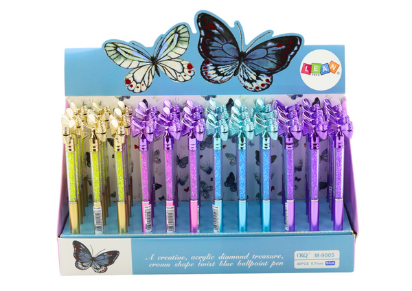 Ballpoint Pen with Bow Diamonds Blue Refill 0.7mm Mix