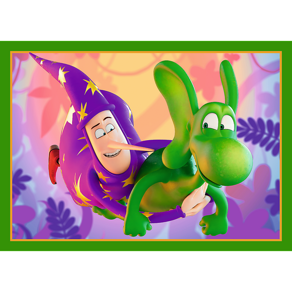 Puzzle 4in1 Welt des Diplodocus Drachen Menschlicher Film Diplodocus 34663