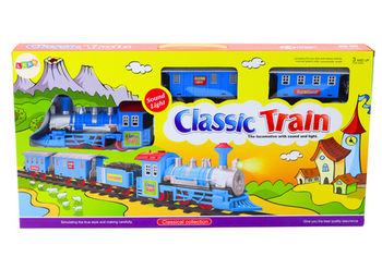 Train Set 3 Battery-Powered Cars Tracks Light and Sound Effects