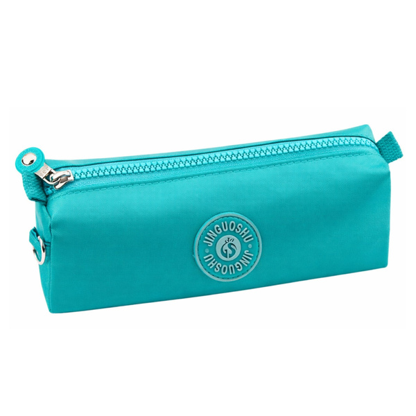 School Pencil Case Organizer Single Compartment Green 21.5cm