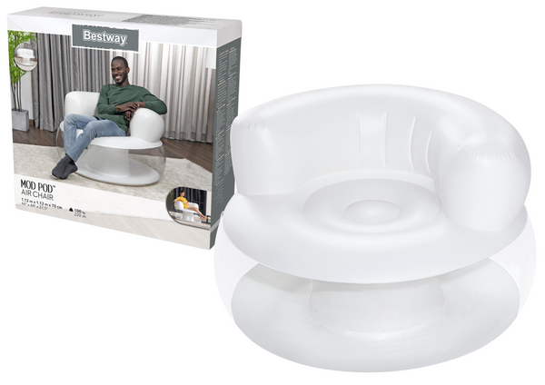 Inflatable Chair White 112 x 112 x 70 cm Bestway 75138