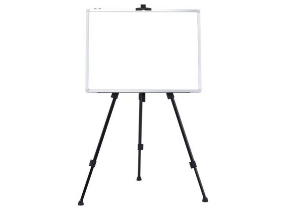 Set aus Magnettafel auf Ständer, Magneten, Markern und Schwamm