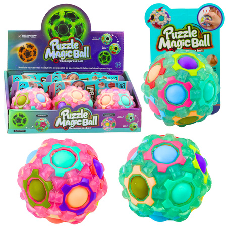 Magic Ball Puzzle Fluoreszierende Noppen 7cm Mix