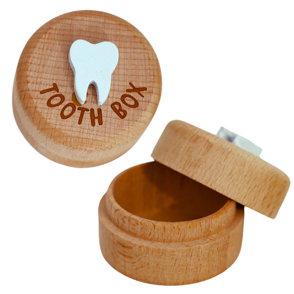 Holzdose für Milchzähne für Kinder mit Gravur Zahndose
