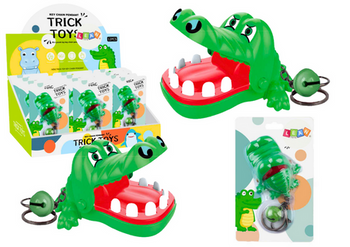 Schlüsselanhänger mit grünem Glöckchen-Krokodil