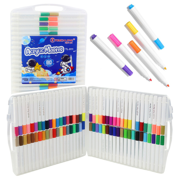 Set Acryl-Markierungsstifte im Organizer, 80-tlg.