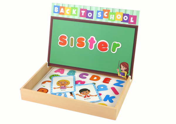 A set of educational magnetic puzzles with a multifunctional board