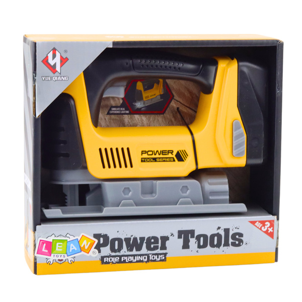 Batteriebetriebene Puzzlesäge für Kinder, LED-Licht, Gelb