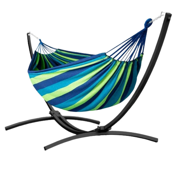 Garden Hammock with Frame for Two People, Green and Blue, 200x120