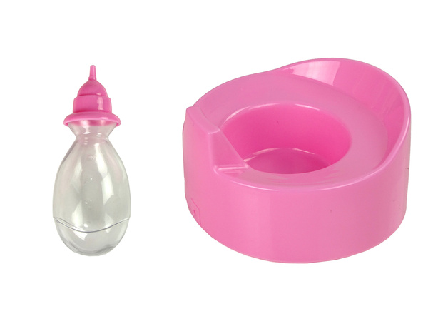 Puppe 30 cm Rosa Flasche Nachthemd Drinks
