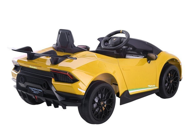 Elektrische Fahrt auf Auto Lamborghini Huracan Gelb