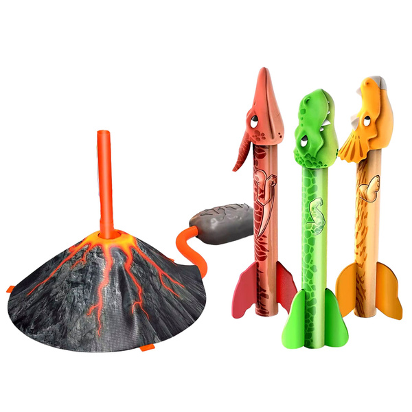 Dinosaur Volcano Launcher Set Foam Rockets Colorful