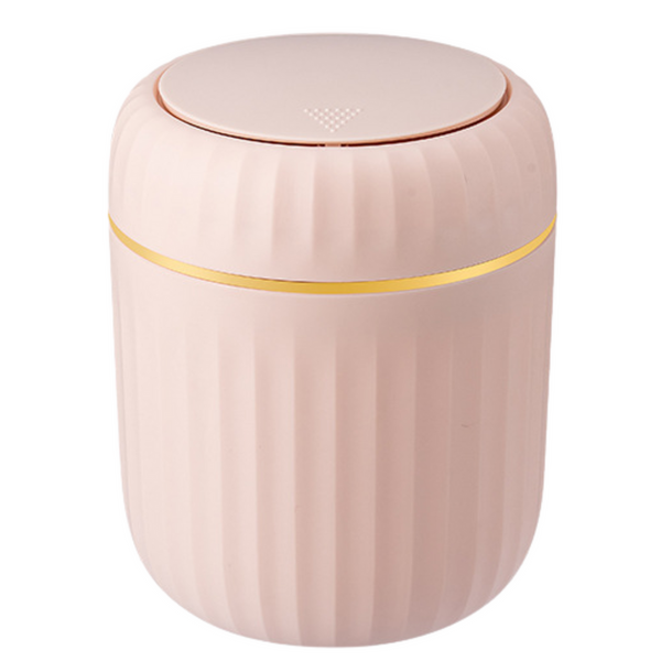 Mini Waste Bin Opening Lid Universal Elegant Pink