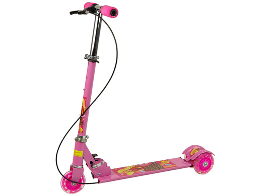 Three-wheeled Scooter Luminous LED Wheels Pink with Handbrake