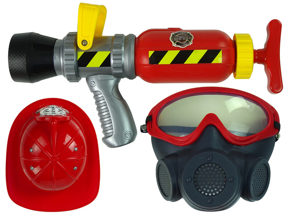 Feuerwehr Set Feuerlöscher Wasser Maske Helm Rot