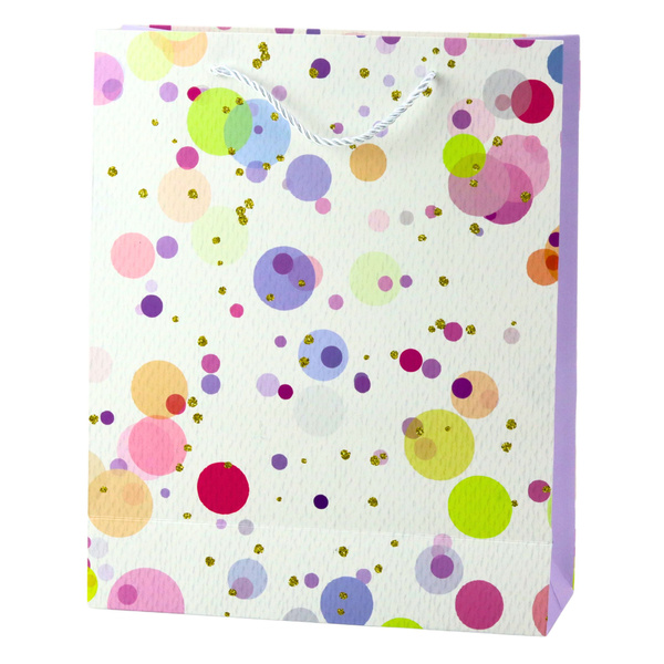 Geschenktüte with Aquarell-Pastell-Punkten, 32 × 26 × 10 cm