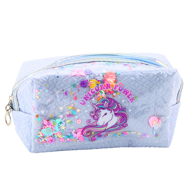 Piórnik Szkolny Z Opaską Jednorożec Konfetti Niebieski 20cm