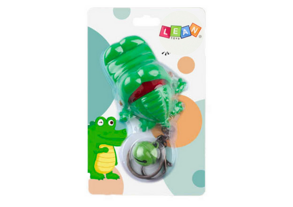 Biting Crocodile Keychain Bell Green