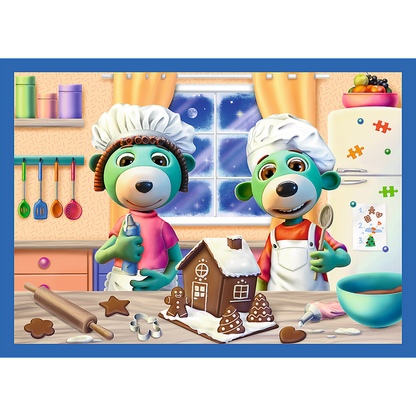 4-in-1 Puzzle – It's Snowing at the Trefliks' – Trefl 34657