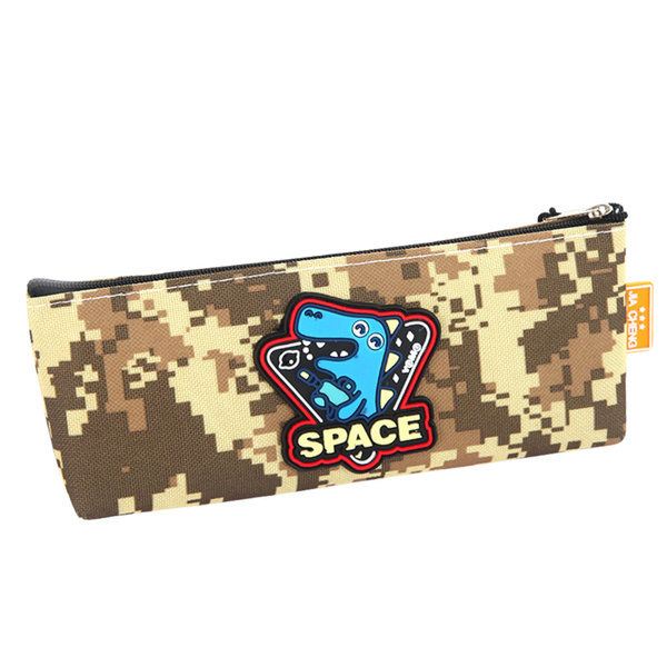 Space Federmäppchen Dinosaurier Pixel Khaki 20x8cm