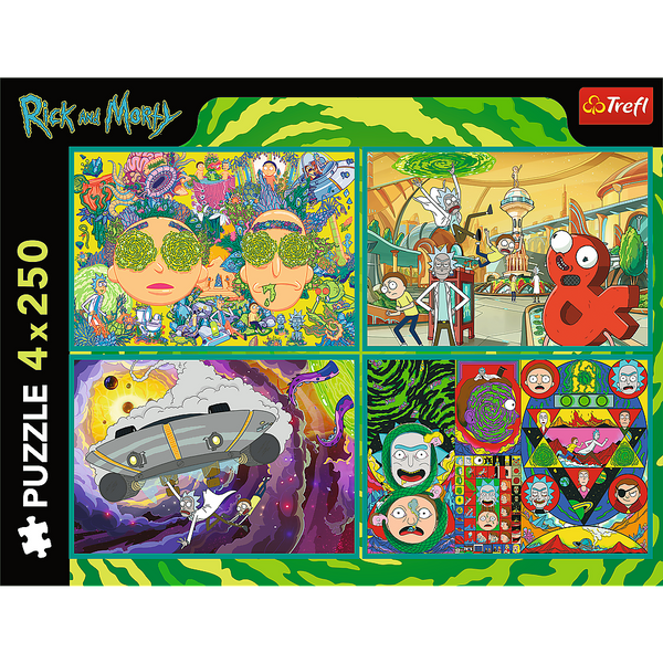 Puzzle - 4x250 - Die verrückte Welt von Rick and Morty - Warner Rick and Morty Trefl 13338