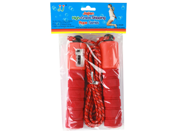 Red Skipping Rope With Counter 275cm Fitness Adjustment