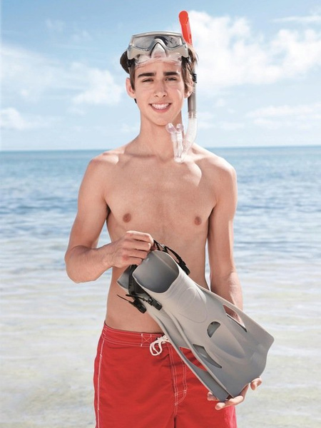 Tauchset Graue Maske, Flossen, Schlauch Bestway 25020