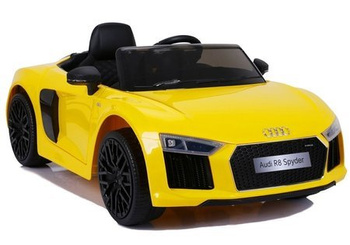 Kinderauto Audi R8 JJ2198 Gelb Ledersitz EVA-Reifen LED Frontscheinwerfer 2x45W