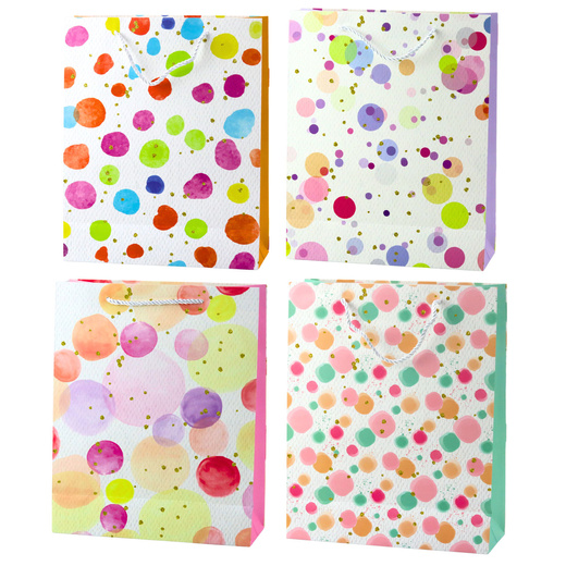 Geschenktüte with Aquarell-Pastell-Punkten, 32 × 26 × 10 cm