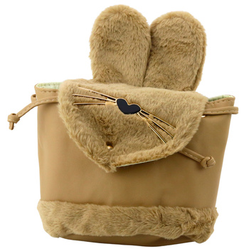 Children's Backpack Plush Ears Adjustable Strap Beige 22cm 4L