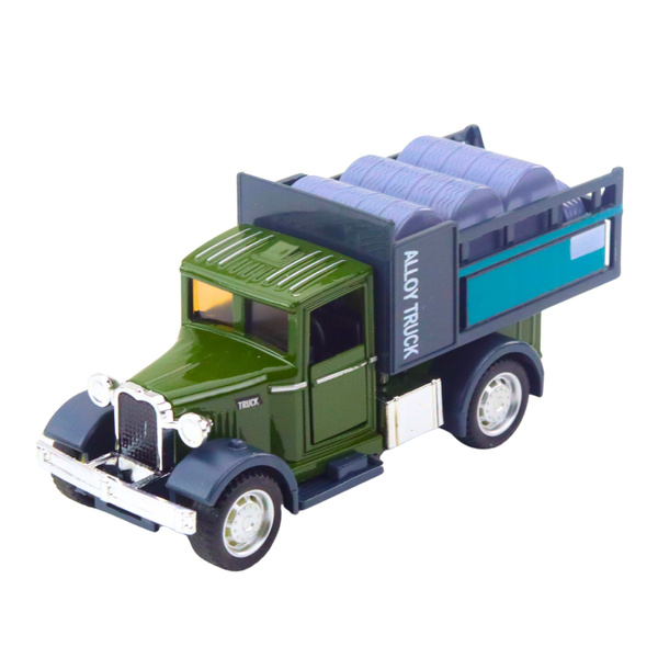 Klassischer Metall-LKW mit Rückziehlichtern und Geräuschen