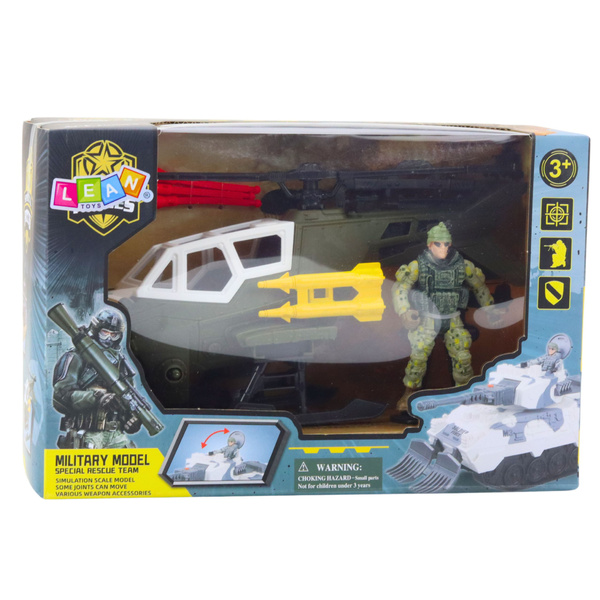 Military Set: Military Helicopter, Soldier Figure