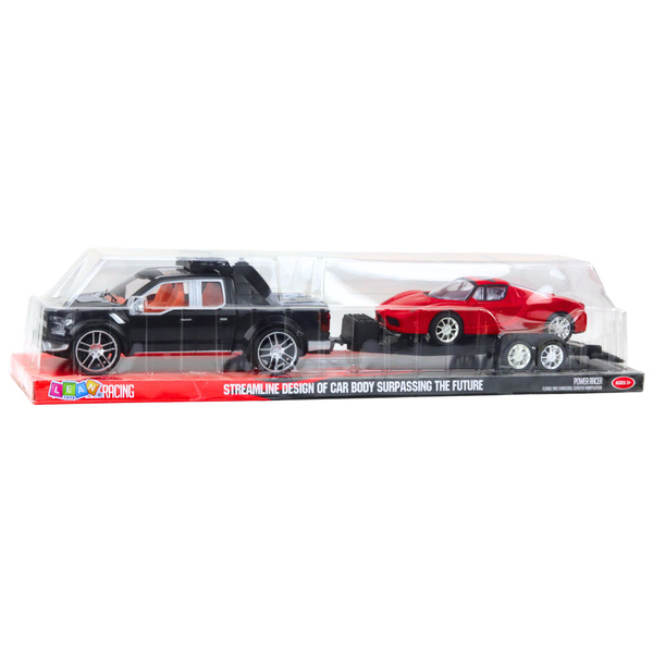 Set Geländewagen Schwarz Abschleppwagen Rot Sportwagen 59cm