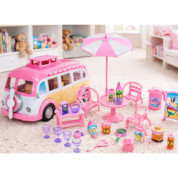 Ica Cream Car Camper Ice Cream Parlor For Dolls Foldable Pink