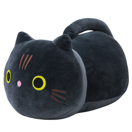 Plüsch Maskottchen Kuscheltier Katze mit langem Schwanz Schwarz 40cm