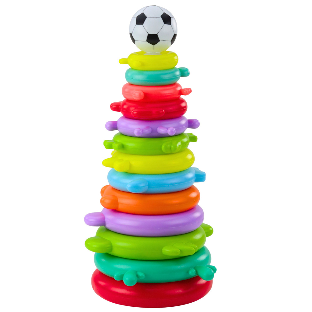 Piramida Edukacyjna Układanka Piłka Naklejki 13 Poziomów Kolorowa