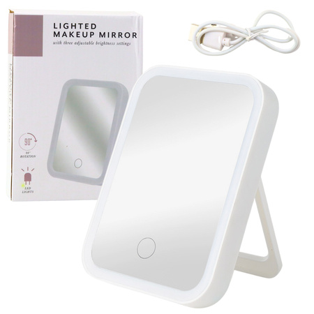 LED Illuminated Mirror 3 Lighting Modes 90° Tilt Angle White