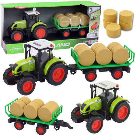 Tractor With Trailer With Hay Sound & Light Effects 37,5 cm