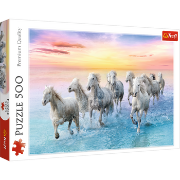 Puzzle 500 pcs. White horses galloping Trefl 37289