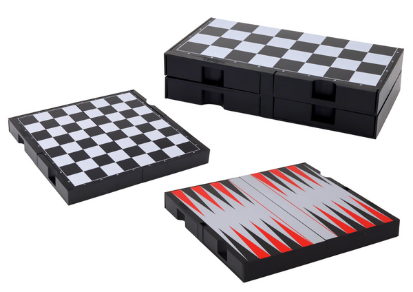 3in1 Game Set Magnetic Board Chess Checkers Backgammon