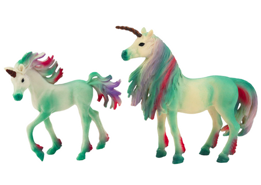 Sammelfiguren Einhorn mit Little Green 2 Stk