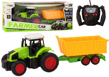 Ferngesteuerter Traktor mit Anhänger RC 1:16, grüne Fernbedienung