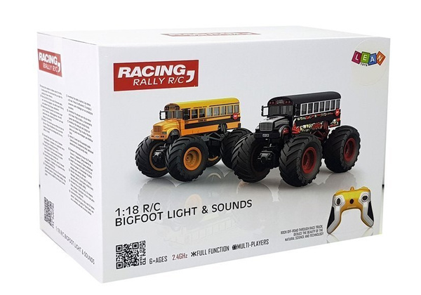 Huge Wheel Remote Controlled Bus 2.4G Sound Black